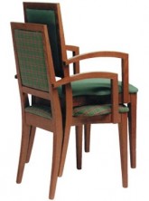 Tania Arm Chair Stackable C242. Stained Timber. Any Fabric Colour